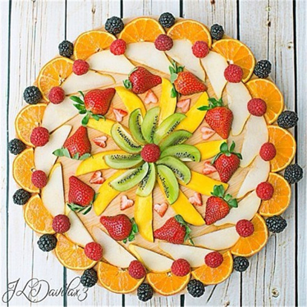 用于水果蛋糕上的水果拼盘,自己有蛋糕店的可以学起来